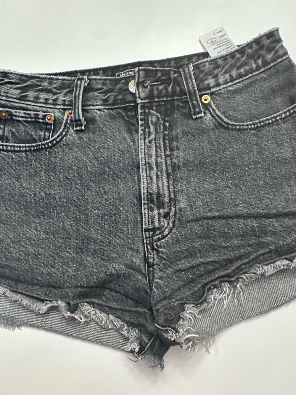 Abercrombie & Fitch Black Washed Denim Cutoff Shorts